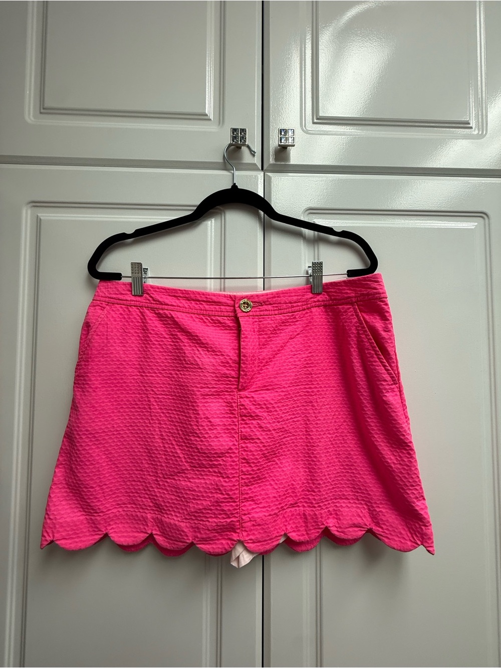 Lilly Pulitzer Hot Pink Scallop Hem Mini Skirt